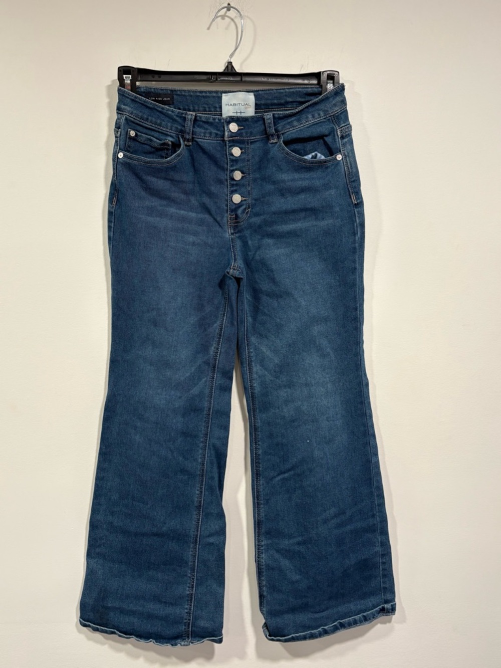 Habitual Dark Blue High-Rise Button-Fly Wide-Leg Jeans